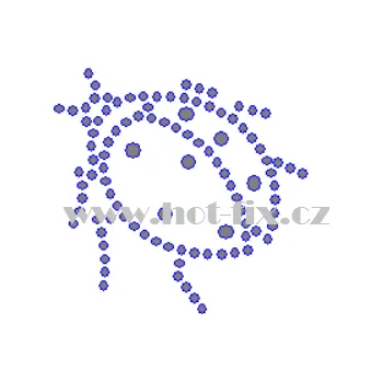 ZL010-A - nažehlovací potisk z hot-fix kamenů beruška, rozměry cca 5,0x4,8cm barva: kameny barva 101 Crystal /stříbrná