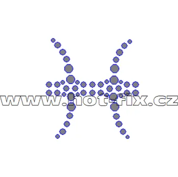 SZ002-12 - hot-fix kamínkový potisk znamení zvěrokruhu Ryby (21. 2.-20. 3.), rozměry cca 4,3x4,7cm barva: kameny barva 101 Crystal /stříbrná