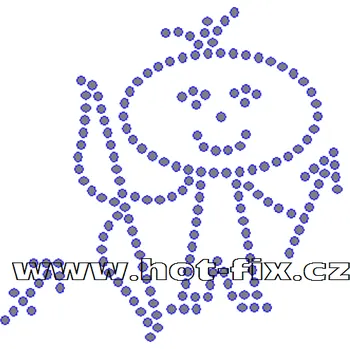 SZ003-09 - znamení zvěrokruhu Střelec (23.11.-21.12.) hot-fix kamínkový potisk, rozměry cca 10,4x10,2cm barva: kameny barva 101 Crystal /stříbrná