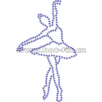 C054 - baletka hot-fix nažehlovací potisk z hot-fix kamenů, rozměry cca 6,8x11,5cm barva: kameny barva 101 Crystal /stříbrná