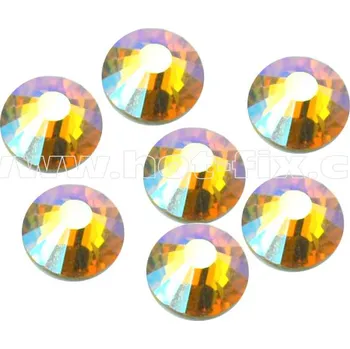 celobroušené hot-fix kameny Premium barva 509 AB Topaz /zlatohnědá s duhovým efektem, velikost SS30, balení 144ks, 720ks nebo 1440ks barva: barva CBP 509 AB Topaz, velikost: velikost SS30, prodejní balení: balení 144ks /1grs