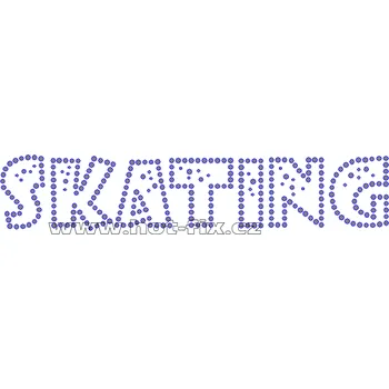 C019 - Skating nažehlovací hot-fix kamínková aplikace na textil, rozměry cca 22,0x4,4cm barva: kameny barva 101 Crystal /stříbrná