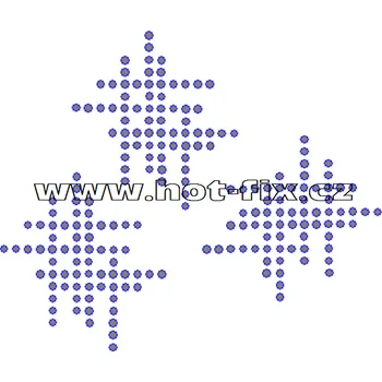 A031 - abstraktní motiv hot-fix kamínkový potisk na textil, rozměry cca 13,6x11,4cm barva: kameny barva 101 Crystal /stříbrná