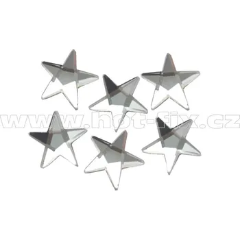 HVĚZDA 10x10mm hot-fix tvarový skleněný kámen barva CBP/101 Crystal /stříbrná, balení 10ks nebo 50ks TK - tvar: nažehlovací skleněná hvězda 10x10mm celobroušená, TK - barva: barva CBP/101 Crystal /stříbrná, TK - balení: balení 10 kusů