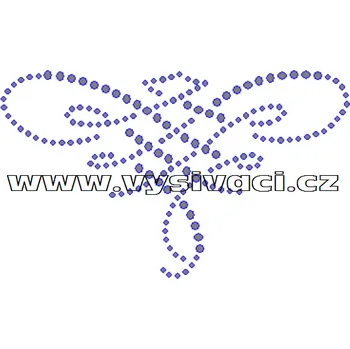 O012 - ornament nažehlovací potisk na textil z hot-fix kamenů, rozměry cca 11,8x7,0cm barva: kameny barva 101 Crystal /stříbrná