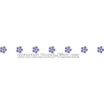 OP008 - kytičky zažehlovací ozdobný pásek na textil hot-fix kamínky, rozměry cca 25,5x0,9cm barva: kameny barva 101 Crystal /stříbrná