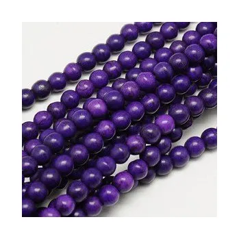 Dětské navlékací korálky Tyrkys tmavě fialový 8mm (6ks)