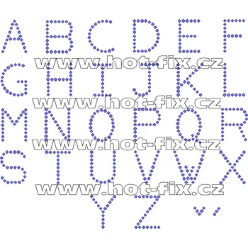 F001-SS 6 - nažehlovací kamínkový potisk na textil písmena abecedy, výška cca 2,4cm barva kamenů - písmena: polobroušené kameny barva 101 Crystal /stříbrná, písmeno: písmeno Y