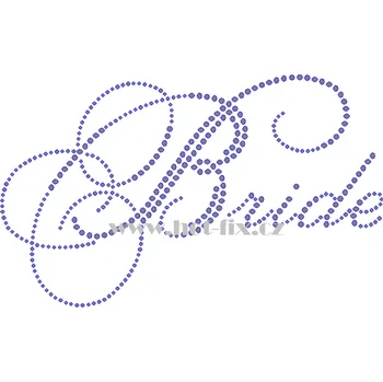 SVAT023-C - Bride nažehlovací potisk z hot-fix kamínků pro nevěstu, rozměry cca 19,6x11,9cm barva: kameny barva 101 Crystal /stříbrná
