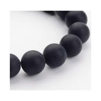 Korálek Imitace matného černého achátu 12mm (4ks)