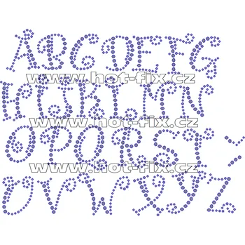 nažehlovací hot-fix kamínkový potisk na textil písmena abecedy, výška cca 3,5cm barva kamenů - písmena: polobroušené kameny barva 101 Crystal /stříbrná, písmeno: písmeno Č