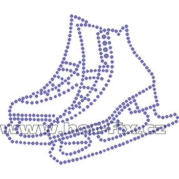 C128 - brusle nažehlovací hot-fix kamínkvý potisk na textil pro krasobruslaře, rozměry cca 11,6x10,0cm barva: kameny barva 101 Crystal /stříbrná