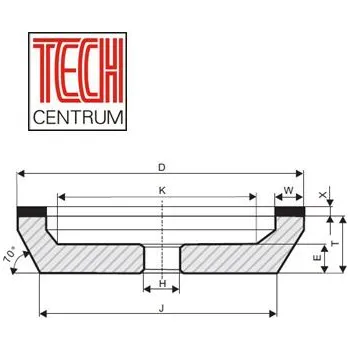 Brusný kotouč DIA kotouč 11A2 75x10/3x13 K100 D107 chladit ANO i NE pryskyřice