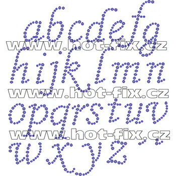 nažehlovací hot-fix kamínkový potisk na textil písmena abecedy, výška cca 2,0-5,0cm barva kamenů - písmena: polobroušené kameny barva 101 Crystal /stříbrná, písmeno: písmeno T