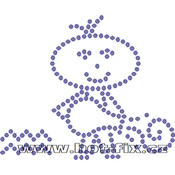 SZ003-11 - znamení zvěrokruhu Vodnář (21. 1.-20. 2.) hot-fix kamínkový potisk, rozměry cca 12,0x10,0cm barva: kameny barva 101 Crystal /stříbrná