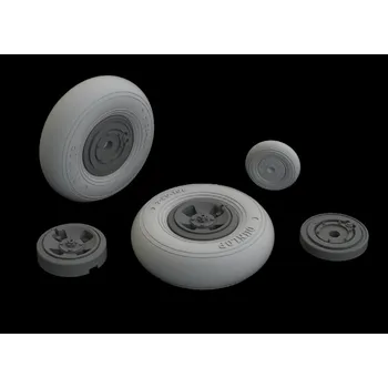 Plastikový model Eduard 1/32 Spitfire Mk.IX wheels 4 spoke w/smooth tire (TAMIYA)