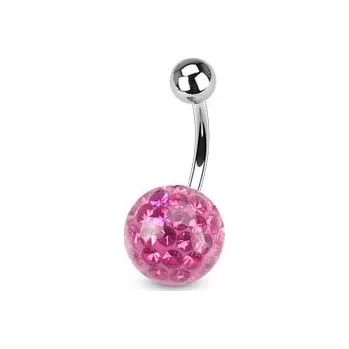 Piercing Šperky4U Piercing do pupíku s kamínky Crystals From Swarovski® ROSE - BS01015P-10
