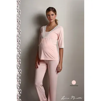 Těhotenské noční prádlo Těhotenské pyžamo ANGELA - Lososová, S, Luisa Moretti