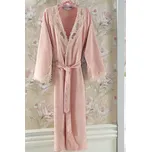 Dámský elegantní župan DESTAN v dárkovém balení - Starorůžová, S, Soft Cotton