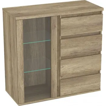 Komoda Prosklená komoda REA Amy 9 - dub canyon