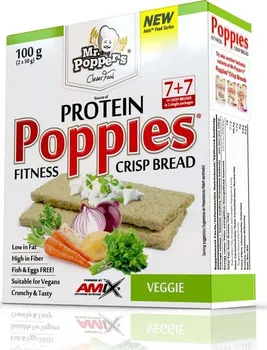 Trvanlivě pečivo Amix Protein Poppies Crisp Bread 100 g veggie 