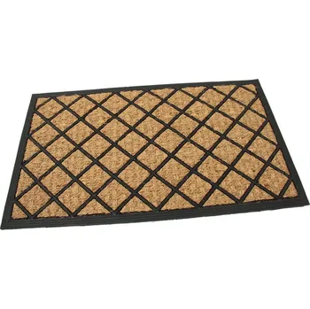 Rohožka Kokosová čisticí venkovní vstupní rohož FLOMA Rectangle - Rhombus - délka 45 cm, šířka 75 cm, výška 0,8 cm