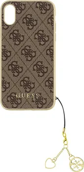 Pouzdro na mobilní telefon Guess Charms Hard Case 4G pro iPhone X hnědé