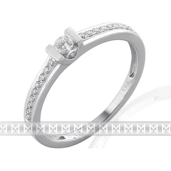Prsten Luxusní zásnubní prsten s diamantem z bílého zlata 19ks/0,14ct (3860831-0-51-99)