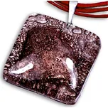 Skleněný přívěsek čtvercový hnědý TERRA P0206