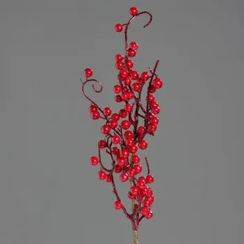 umělá květina Větvička bobule červená 24155