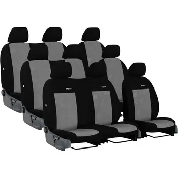 Ochranný autopotah Autopotahy FORD TRANSIT VII, 9 míst, DĚLENÁ ZADNÍ OPĚRADLA, od r. 2014, Elegance šedé