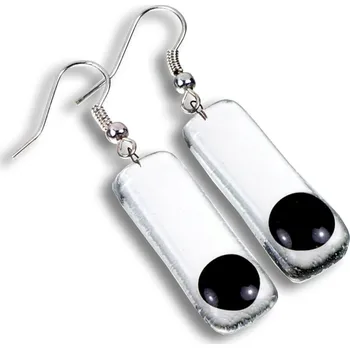 Náušnice Skleněné náušnice černé DOTS N0807