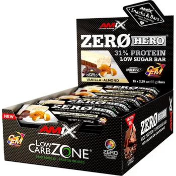 Amix ZERO HERO 31% PROTEIN BAR 15x65g Příchuť: Peanut-Butter-Cake