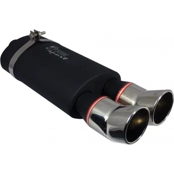 Zadní díl výfuku WM Sport Sportovní výfuk AM-93845 - dvojitá kulatá lomená koncovka