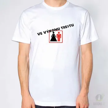 Pánské tričko Triko Ve výkonu trestu bílá-poslední kus! - XL