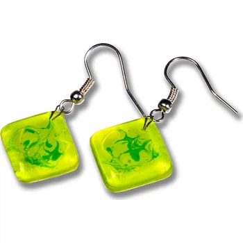 Náušnice Skleněné náušnice zelené DAISY N1402