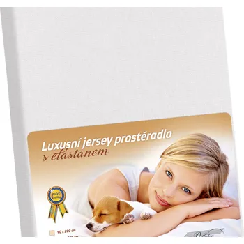 Prostěradlo jersey s elastanem bílé 160/200