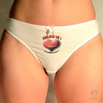 Kalhotky Kalhotky tanga bílé-miluji tě-poslední kus! - M