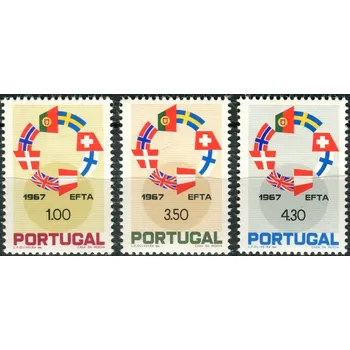 Poštovní známka CTT - Portugal post (1967) MiNr. 1043 - 1045 ** - Portugalsko - Zrušení celních bariér mezi zeměmi EFTA