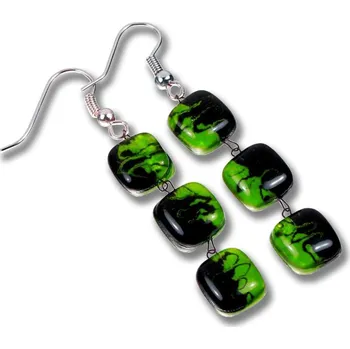 Náušnice Skleněné náušnice zelené DAISY N1410