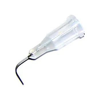 90° zahnuté aplikační jehly s nerezovou kanylou čirá 27G 1ks