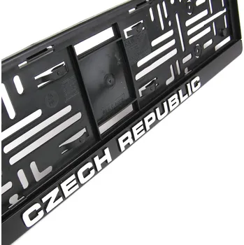 Držák SPZ Podložka pod SPZ s chromovaným 3D nápisem Czech Republic