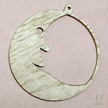 Vánoční ozdoba Ozdoba měsíc v kruhu stříbrná