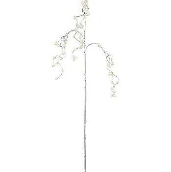 umělá květina Gasper Umělá větvička s perlami 105 cm stříbrná