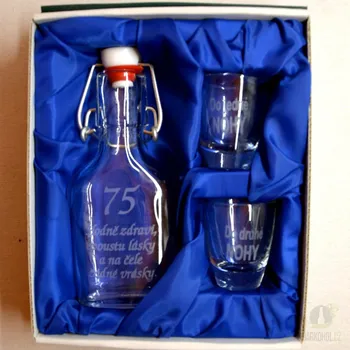 Pískovaná sada Butylka 75let 0,1l