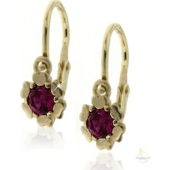 Náušnice Zlatnictví U Kostela Dětské zlaté náušnice červené kytičky 236101021 293165333