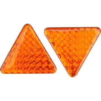 Samolepicí dekorace na vozidlo 3D trojúhelníkové pružné oranžové gelové odrazky, 58 x 58 mm, 2 ks