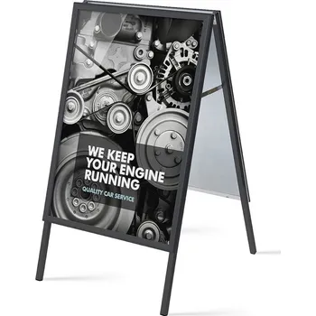 Reklamní áčko 700x1000mm, ostrý roh, profil 32mm, plechová záda, černé