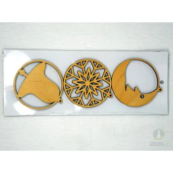 Vánoční ozdoba Ozdoby vánoční v kruhu přírodní-měsíc,vločka,zvonek