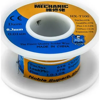 Páječka Trubičkový cín 0.3mm Sn63Pb37 40g